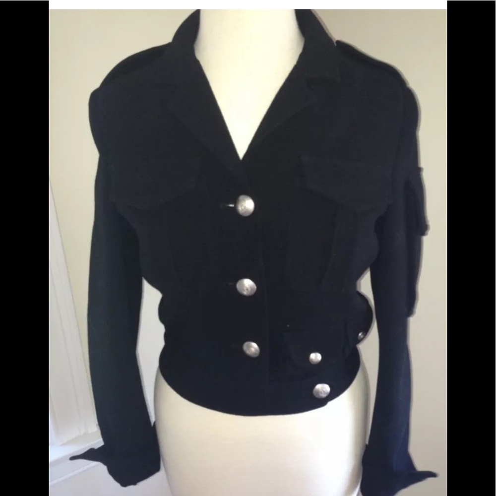 Alberta Feretti Black Moto Jacket Size 8US